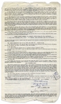 The Three Stooges 1951 Signed Contract With Their Agent, With Shemp's Signature